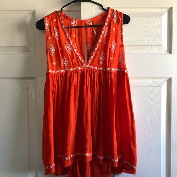 SOLD Free People Embroidered Shift Tank Blouse - Picture 2 of 6